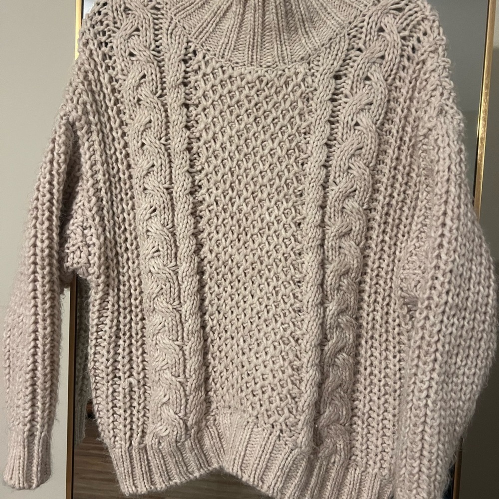 Universal Thread Cream Cowl Neck Chunky Knit Sweater